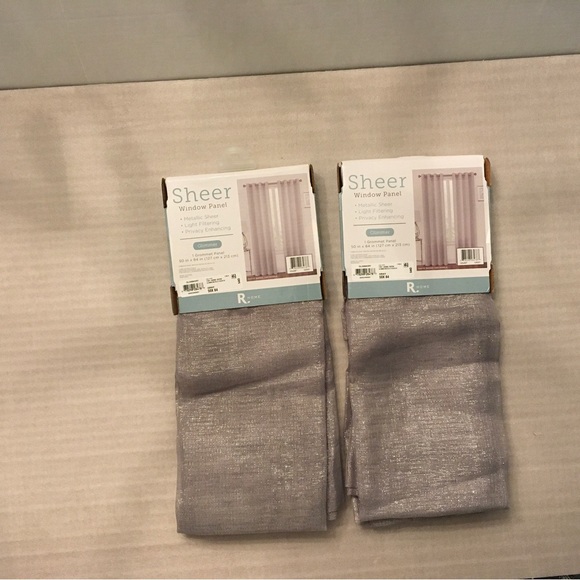 Regal Home Glimmer Metallic Sheer Grommet Top Curtain Panels (Qty:2) 50x84 Gray - Picture 9 of 9
